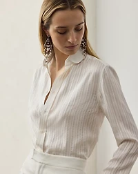 Cormac Striped Silk Jacquard Shirt