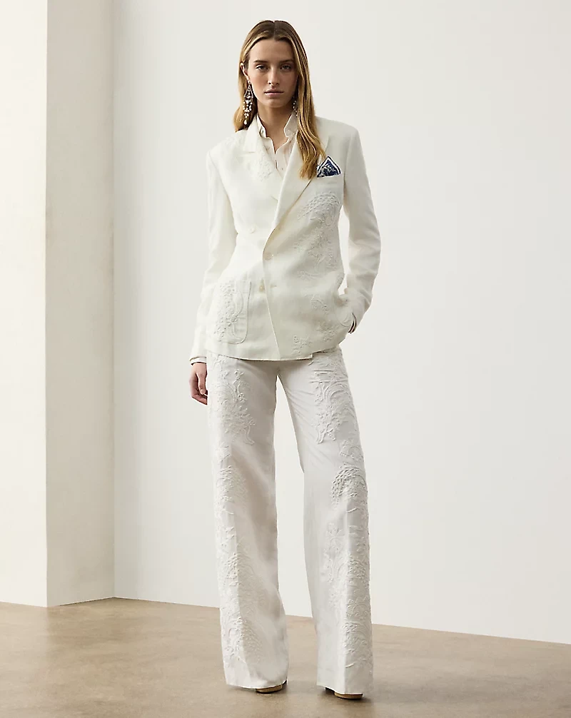 Dean Embroidered Micro-Piqué Pant
