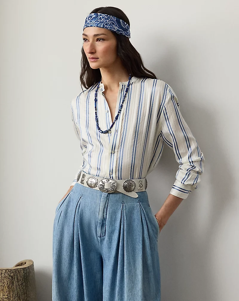 Imann Striped Mulberry Silk Shirt