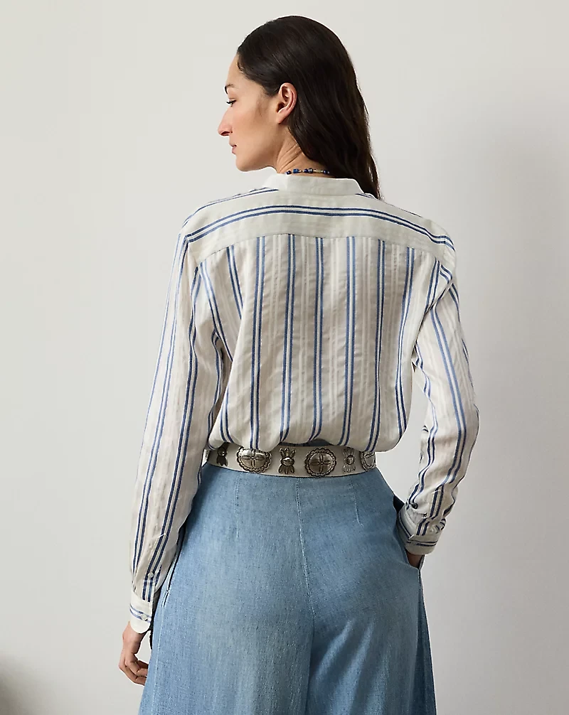 Imann Striped Mulberry Silk Shirt