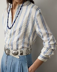 Imann Striped Mulberry Silk Shirt