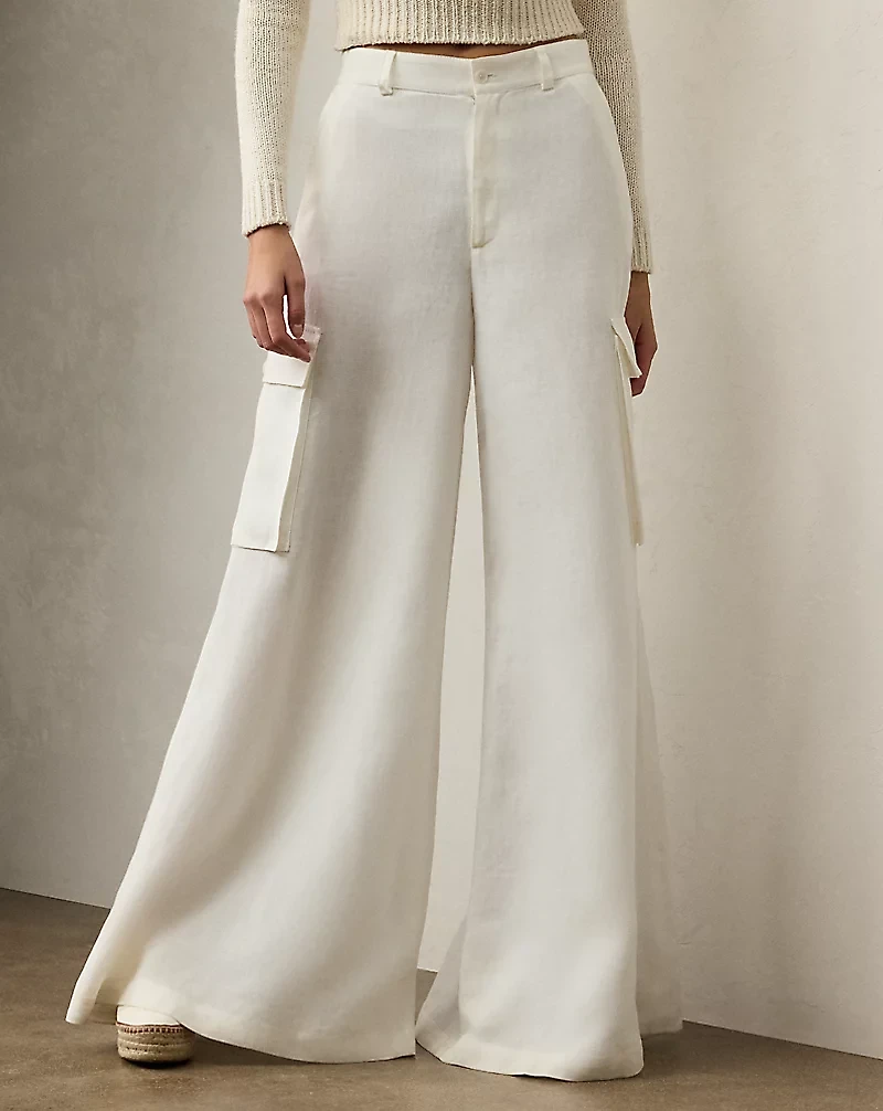 Carry Linen Wide-Leg Cargo Pant