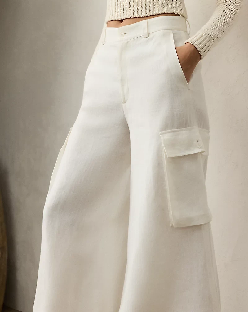 Carry Linen Wide-Leg Cargo Pant