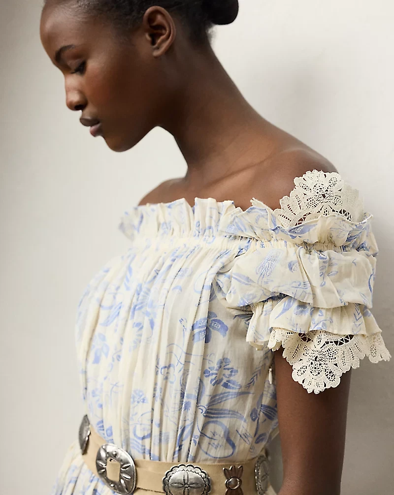 Desarae Floral Cotton Voile Day Dress
