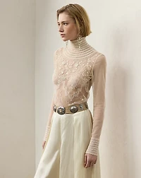 Delilah Embellished Floral Lace Blouse