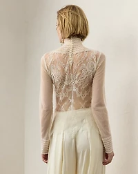 Delilah Embellished Floral Lace Blouse