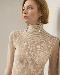 Delilah Embellished Floral Lace Blouse