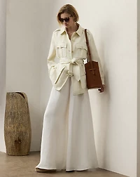 Sydney Linen Basket-Weave Field Jacket