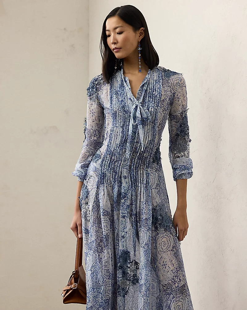 Hannes Print Linen-Blend Gauze Day Dress