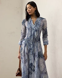 Hannes Print Linen-Blend Gauze Day Dress