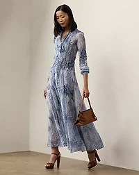 Hannes Print Linen-Blend Gauze Day Dress