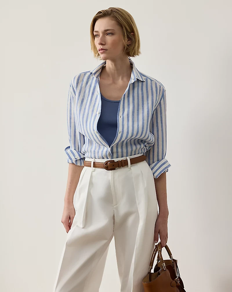 Capri Relaxed Fit Striped Linen Shirt