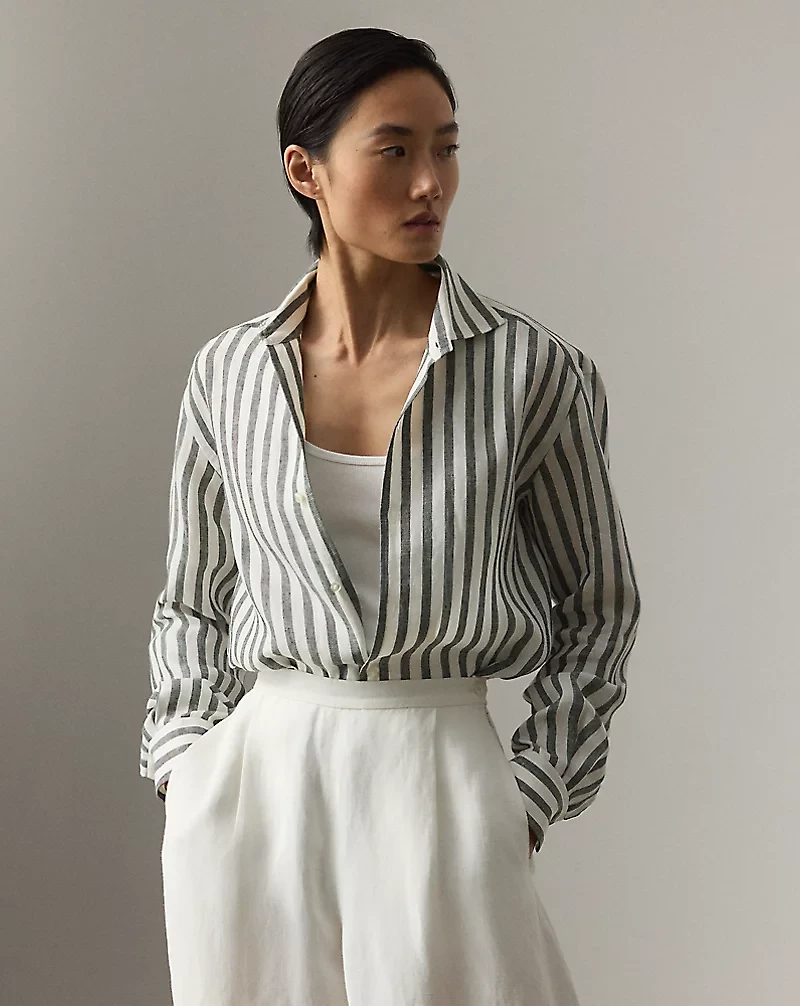 Capri Relaxed Fit Striped Linen Shirt