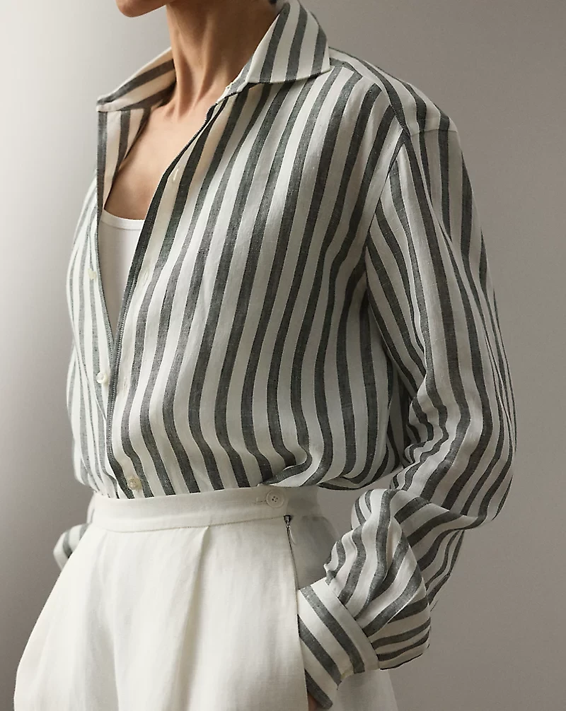 Capri Relaxed Fit Striped Linen Shirt