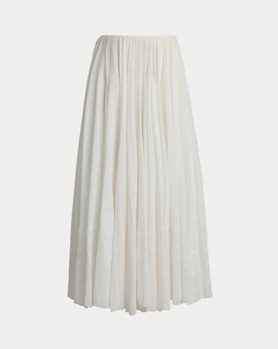 Trivelas Embellished Pleated Voile Skirt