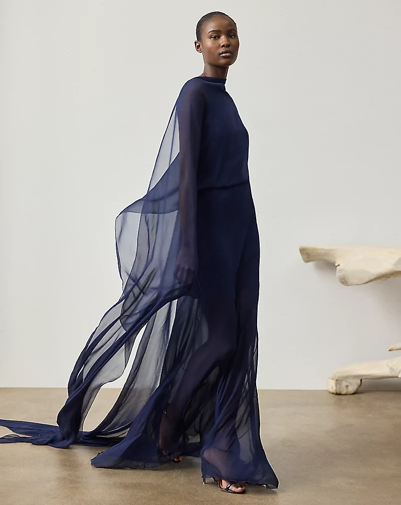 Dylon Washed Chiffon Evening Dress