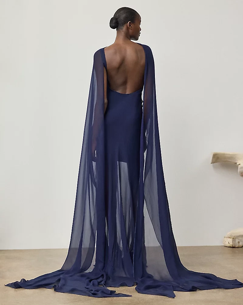 Dylon Washed Chiffon Evening Dress