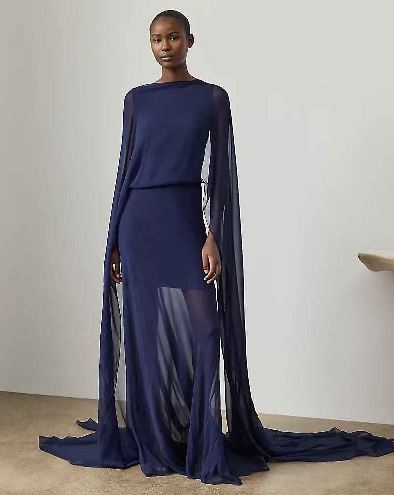 Dylon Washed Chiffon Evening Dress