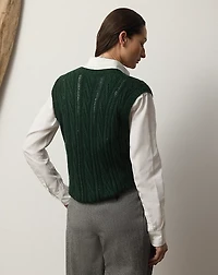 Cable-Knit Silk-Cashmere Sweater Vest