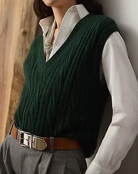Cable-Knit Silk-Cashmere Sweater Vest