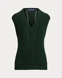 Cable-Knit Silk-Cashmere Sweater Vest