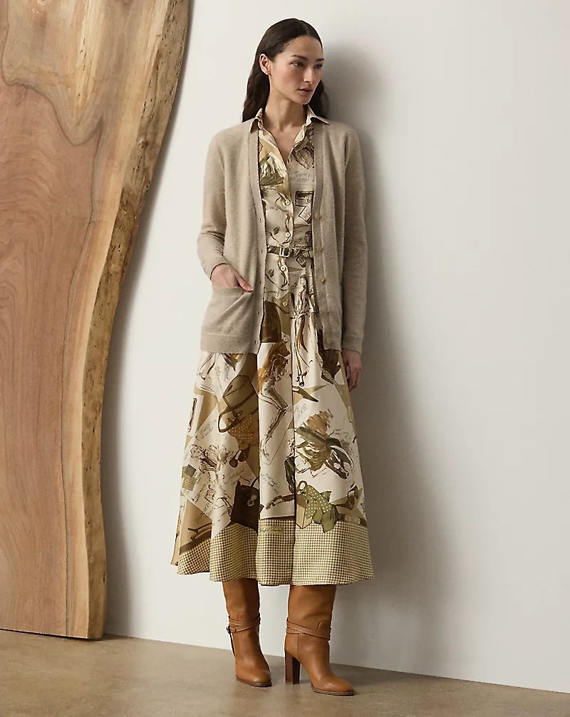Cashmere-Blend V-Neck Cardigan