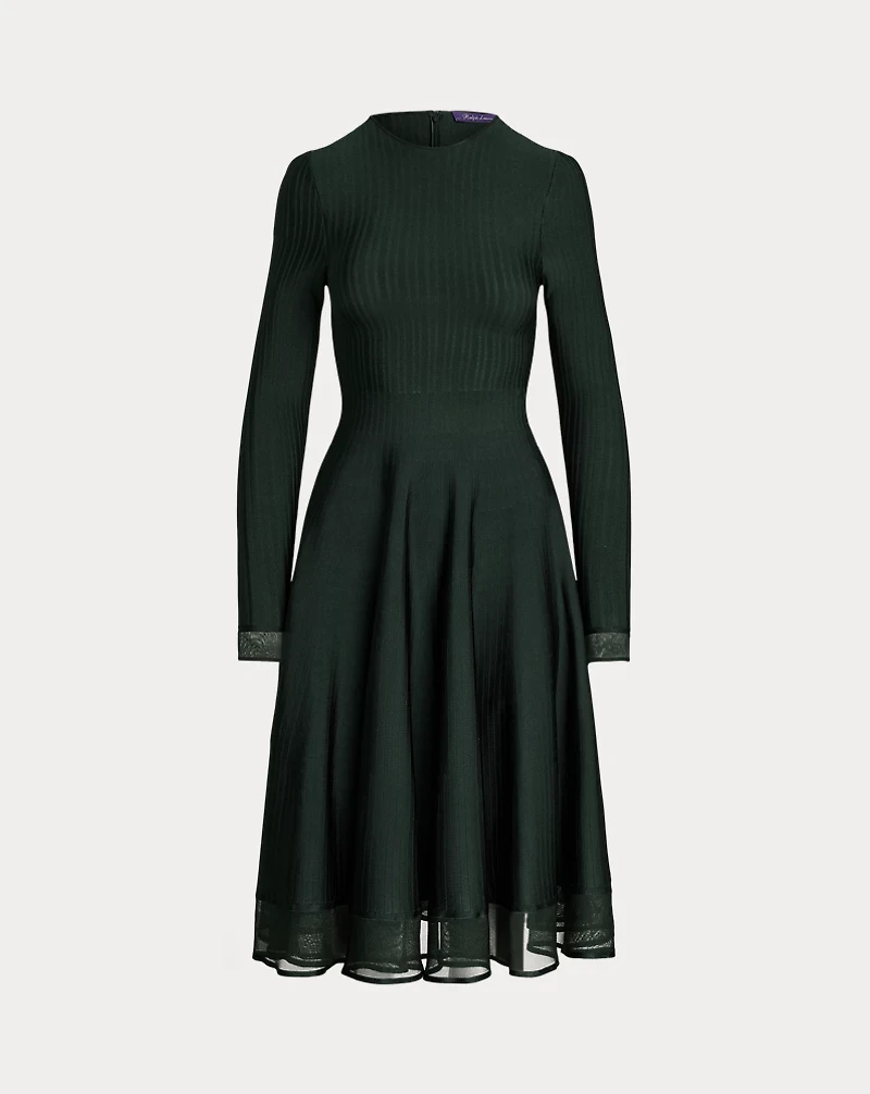 Crewneck Long-Sleeve Sweater Day Dress