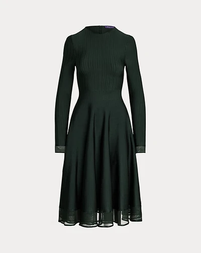 Crewneck Long-Sleeve Sweater Day Dress