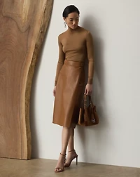 Stretch Silk Jersey Mockneck Sweater