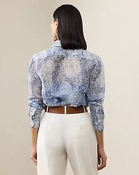 Adrien Relaxed Fit Print Gauze Shirt