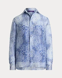Adrien Relaxed Fit Print Gauze Shirt