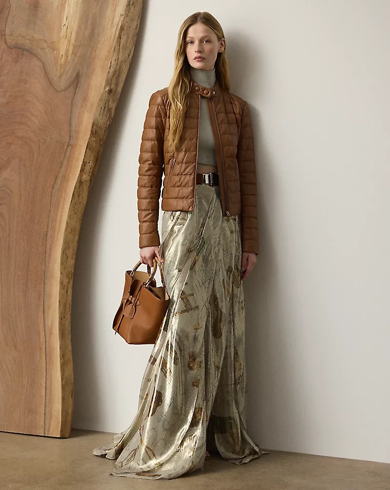 Patricia Equestrian-Print Lamé Maxiskirt