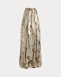 Patricia Equestrian-Print Lamé Maxiskirt