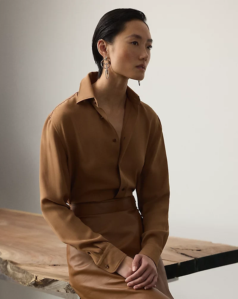 Adrien Relaxed Fit Crepe Georgette Shirt