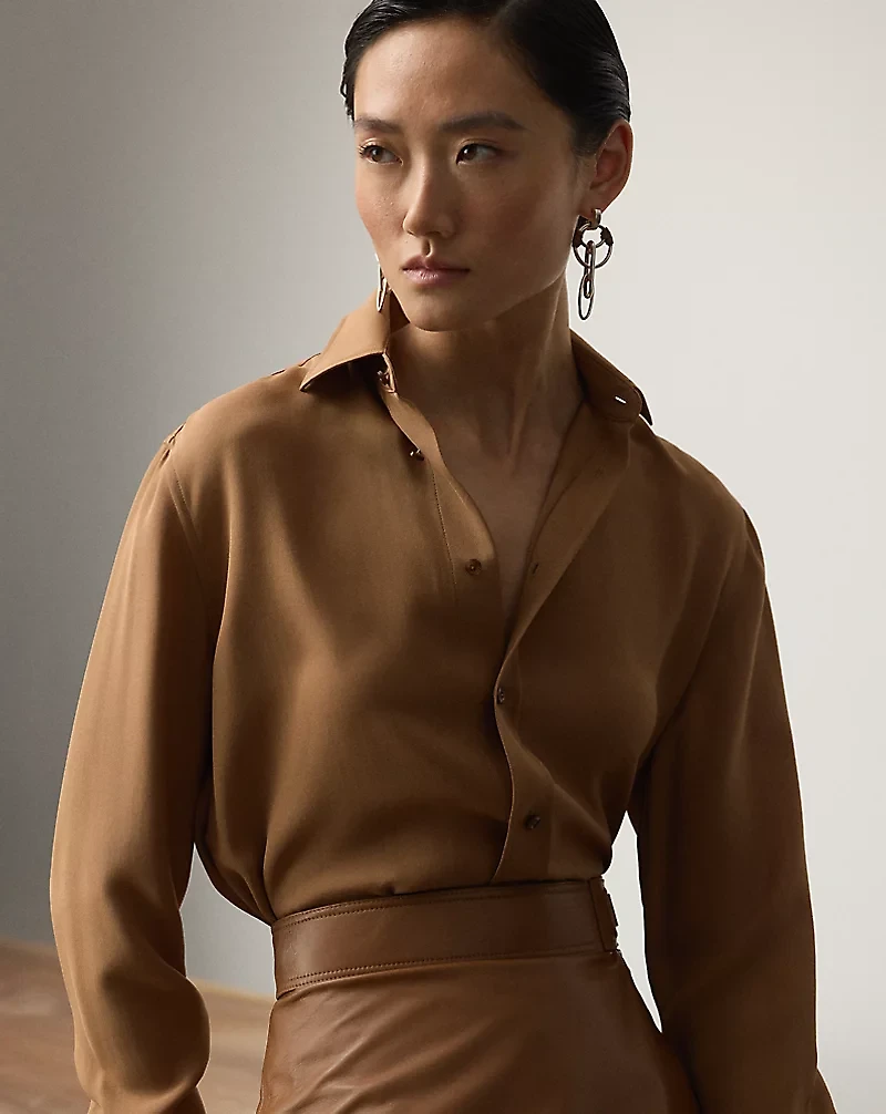 Adrien Relaxed Fit Crepe Georgette Shirt