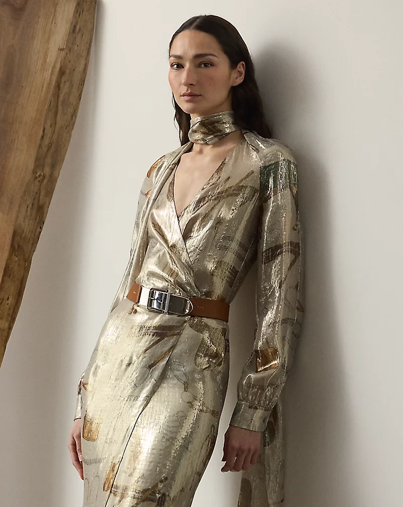 Terry Equestrian-Print Cocktail Dress