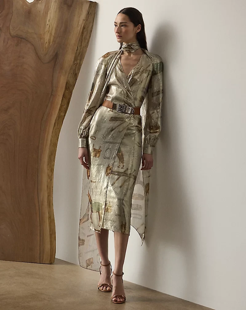 Terry Equestrian-Print Cocktail Dress