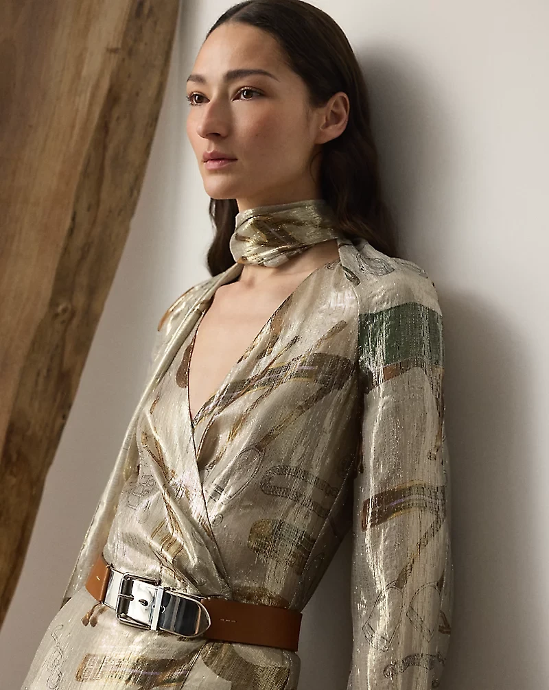 Terry Equestrian-Print Cocktail Dress