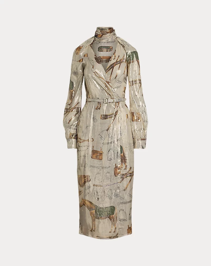 Terry Equestrian-Print Cocktail Dress