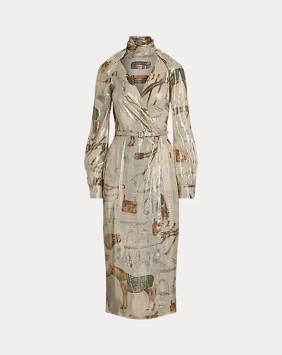Terry Equestrian-Print Cocktail Dress