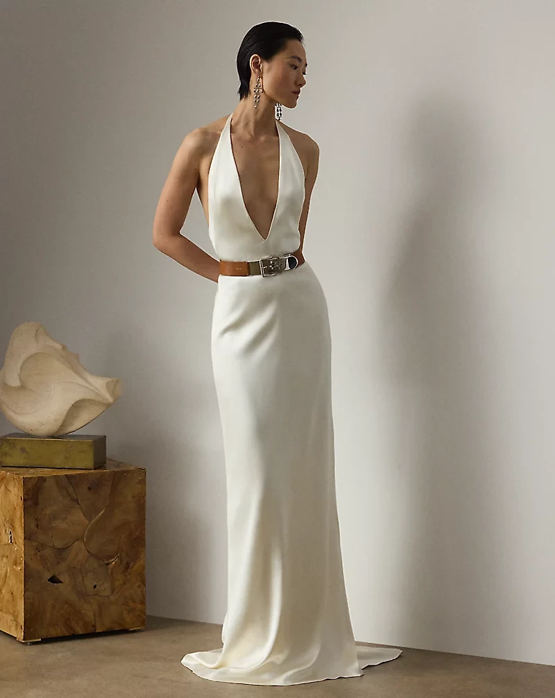 Cladwell Stretch Satin Evening Dress