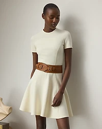 Stretch Jersey Short-Sleeve Day Dress