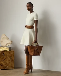 Stretch Jersey Short-Sleeve Day Dress