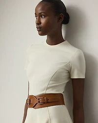 Stretch Jersey Short-Sleeve Day Dress