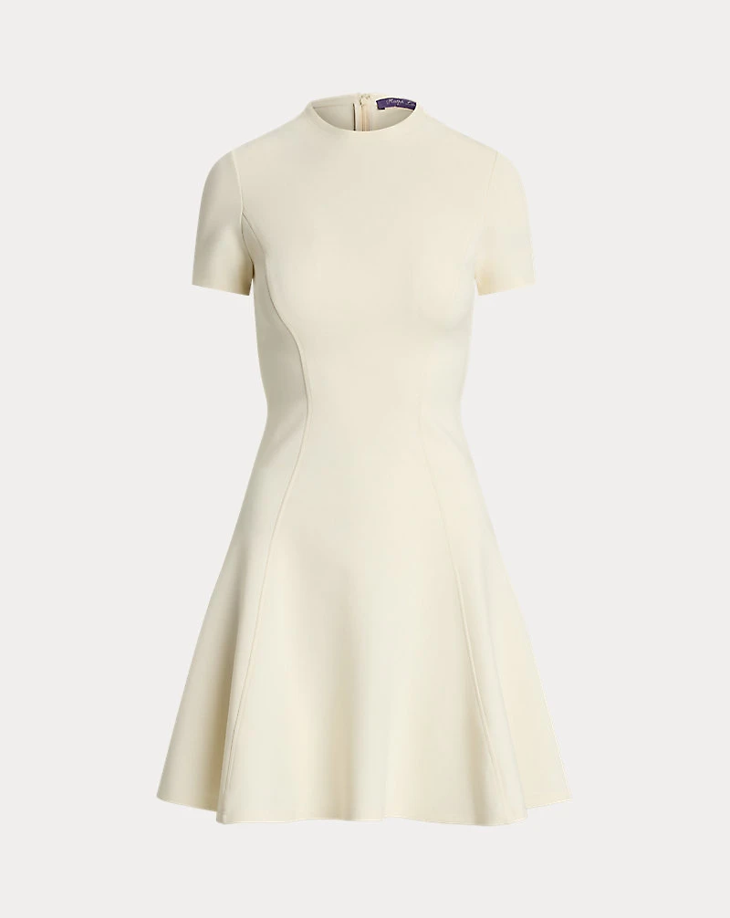 Stretch Jersey Short-Sleeve Day Dress