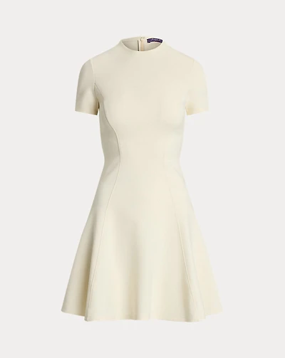 Stretch Jersey Short-Sleeve Day Dress