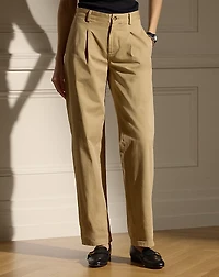 Fallon Pleated Cotton Chino Pant