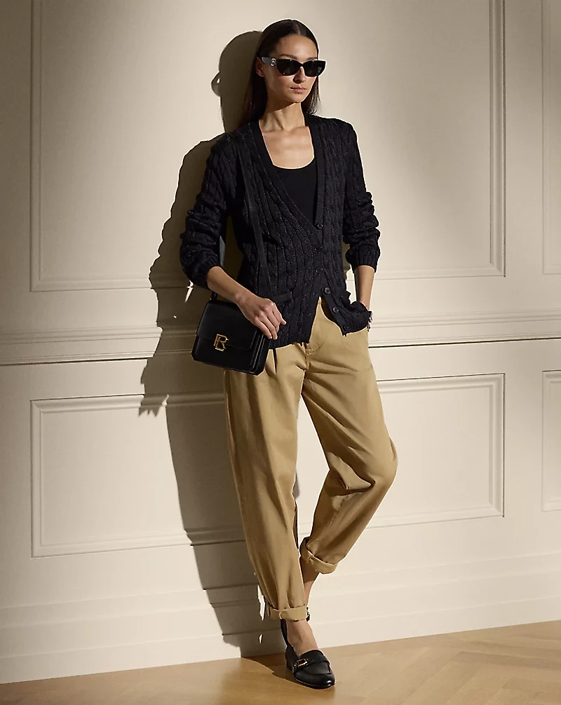 Fallon Pleated Cotton Chino Pant