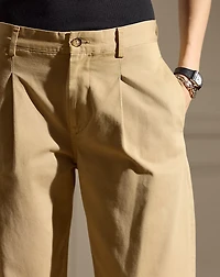 Fallon Pleated Cotton Chino Pant