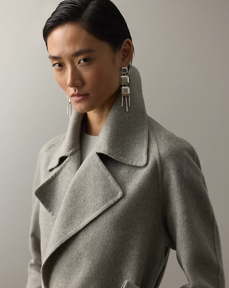 Kacey Mélange Cashmere Wrap Coat